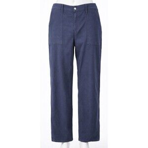 J Crew Straight Pants Mens 35x32 Navy Blue Stretch Utility Chino Casual Preppy